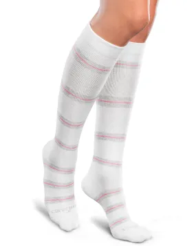 Core-Spun by Therafirm Patterned Thin Line Socks for Men & Women 15-20mmHg