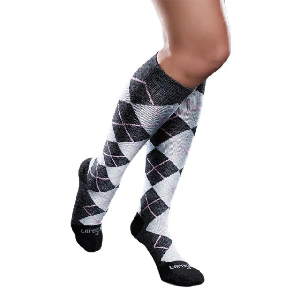 Core-Spun by Therafirm Patterned Thin Line Socks for Men & Women 15-20mmHg