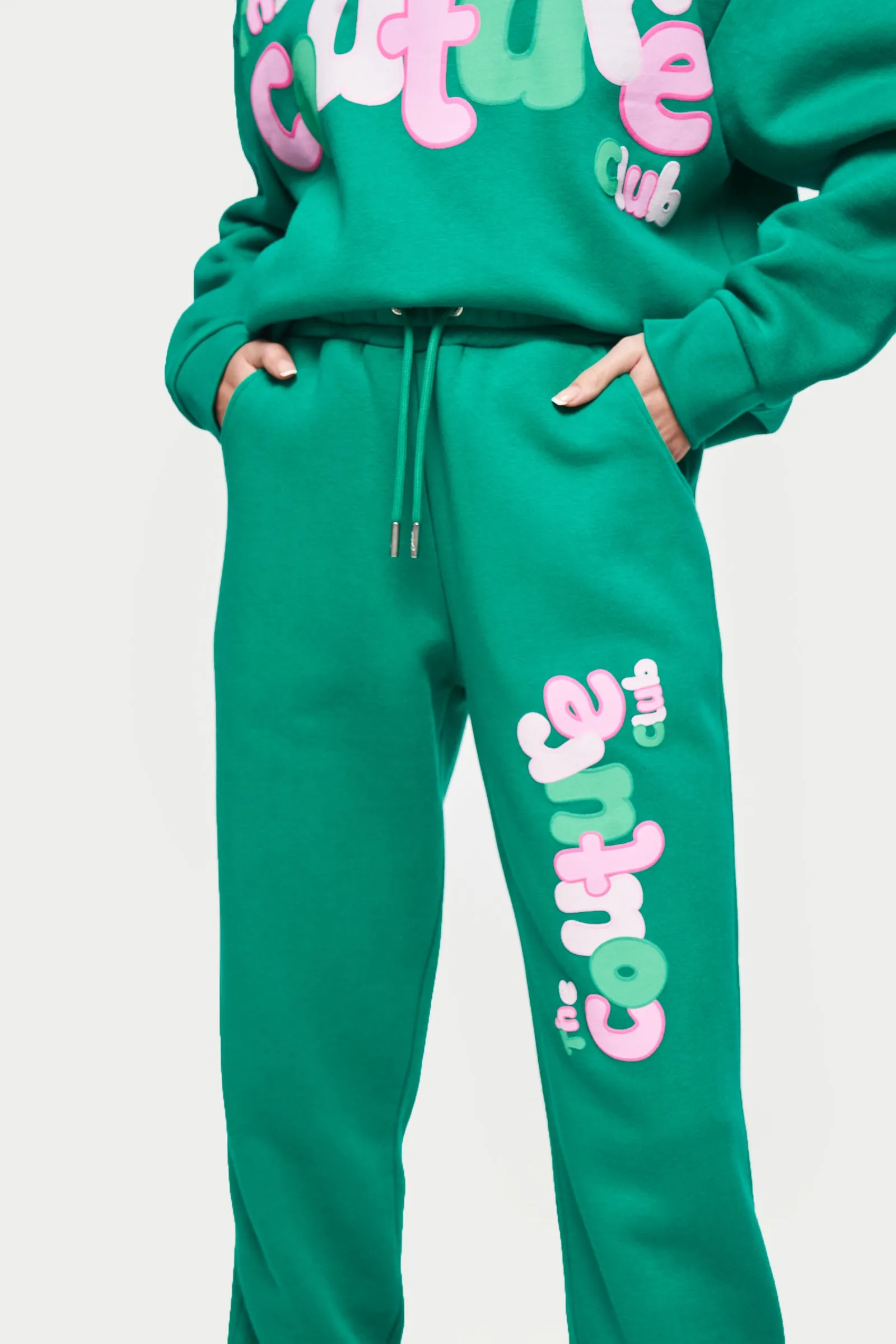 COUTURE BUBBLE OVERSIZED JOGGERS- GREEN