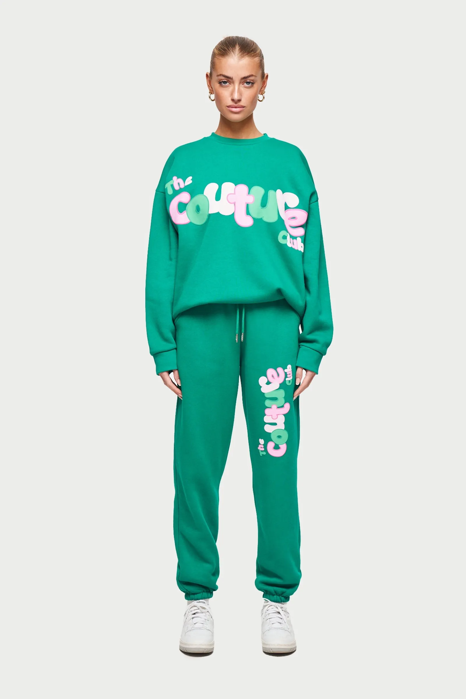 COUTURE BUBBLE OVERSIZED JOGGERS- GREEN