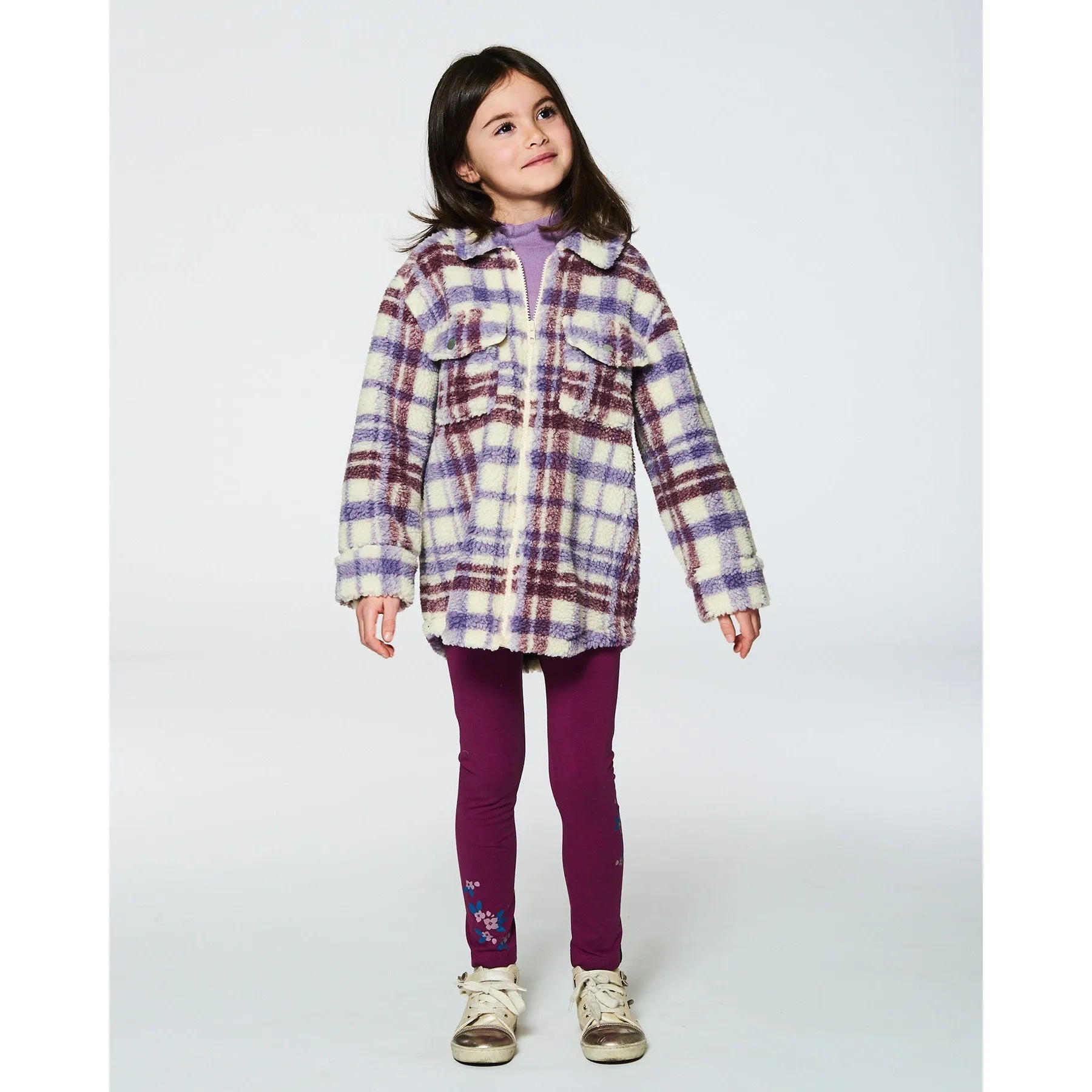 Deux Par Deux Overshirt - Purple Plaid