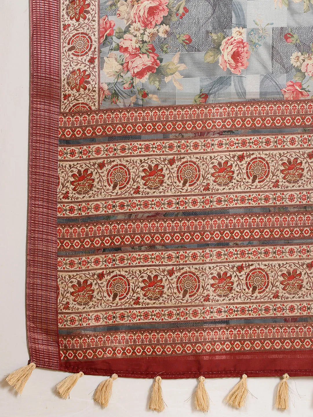 Digital Floral Printed Handloom Saree