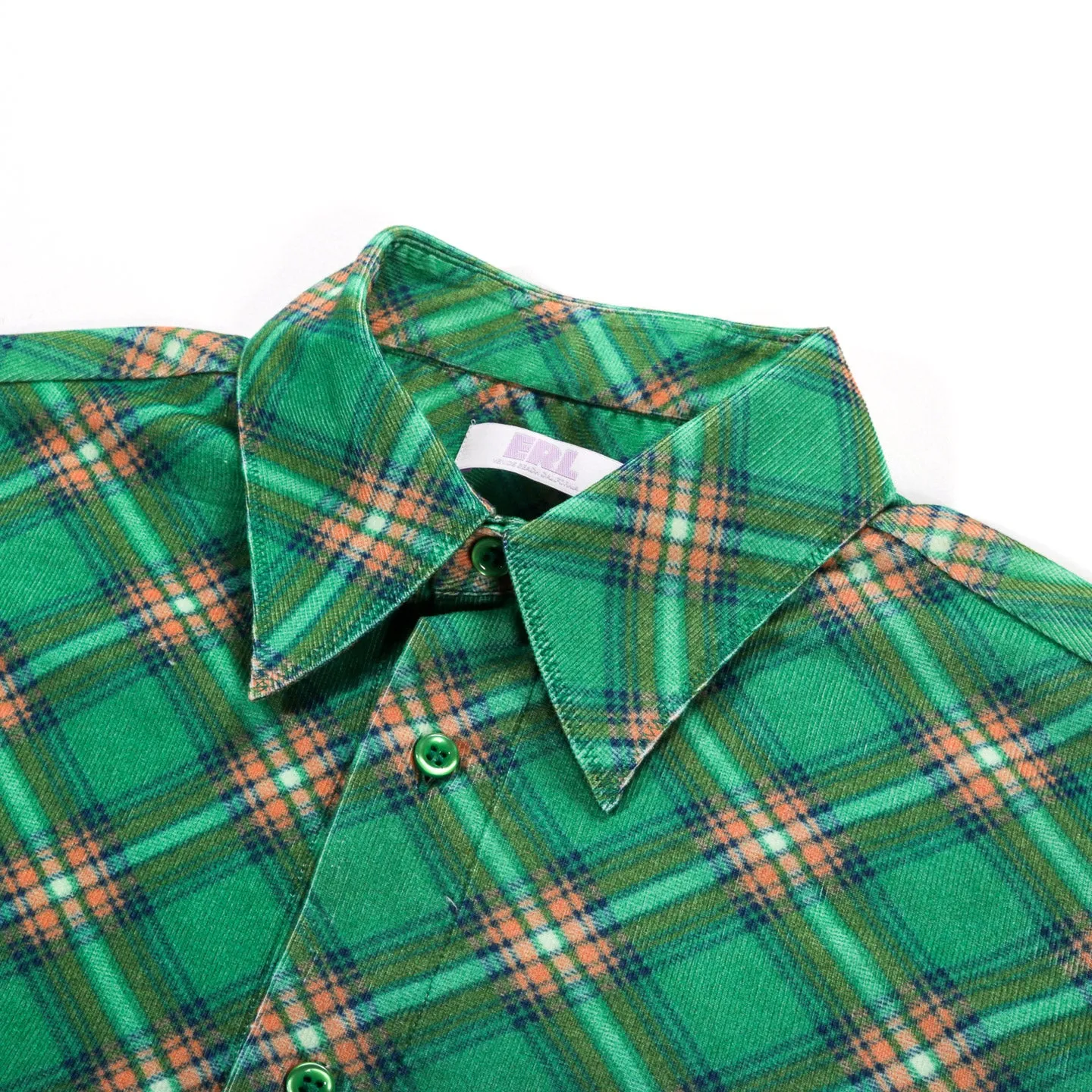 ERL PLAID CORDUROY SHIRT GREEN