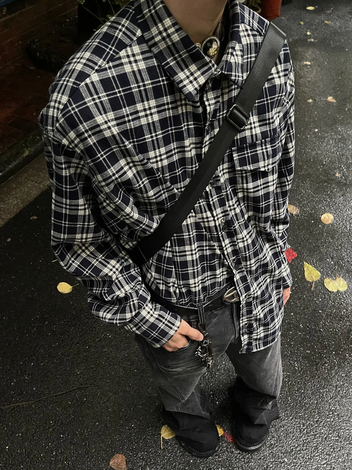 Flap Pocket Plaid Long Sleeve Shirt