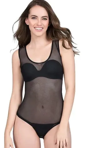 Fully Sheer Bodysuit -Transparent Mesh