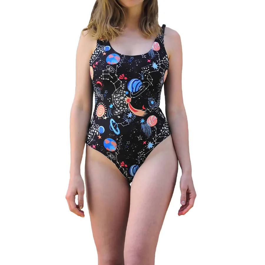 Galaxies Reversible One-Piece Swimsuits