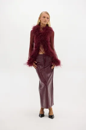 Cherry Sheer Feather Blouse by Gigi - Stylish, Elegant, and Flattering