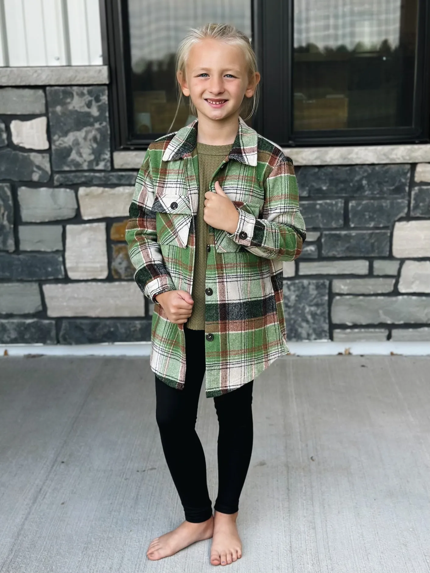 Girl's Plaid Shacket