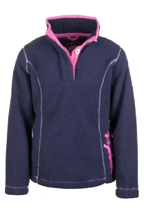 Girls Plain Button Neck Fun Fleece