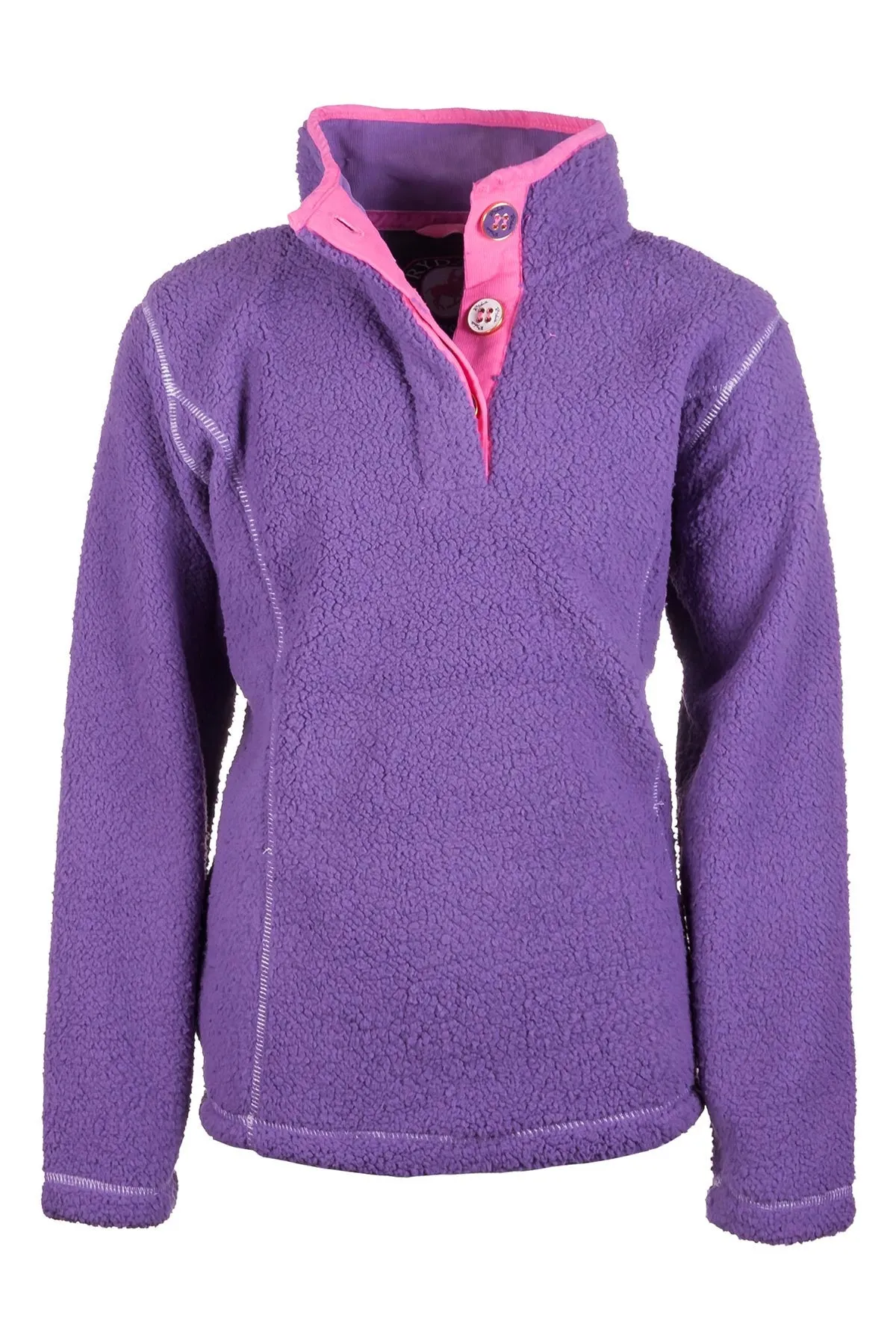 Girls Plain Button Neck Fun Fleece