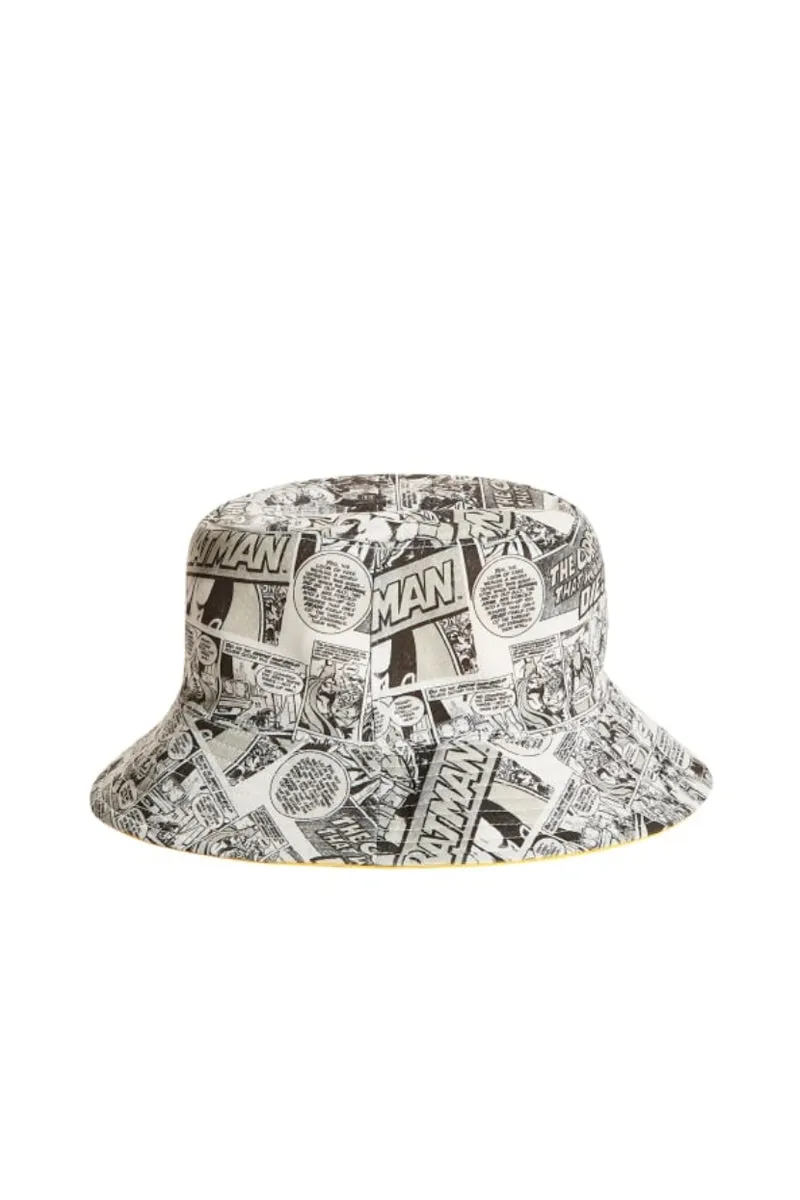 Go Batman Reversible Bckt Hat - Pure White Multi