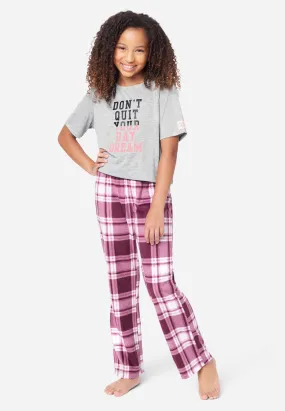 Graphic & Plaid Pajama Set