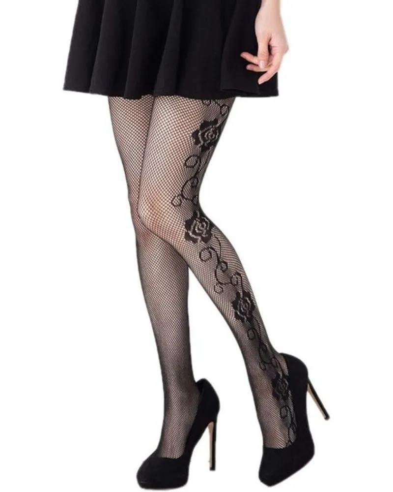 Hollow Sexy Polka Dot Pattern Fishnet Patterned Tights Black Tights