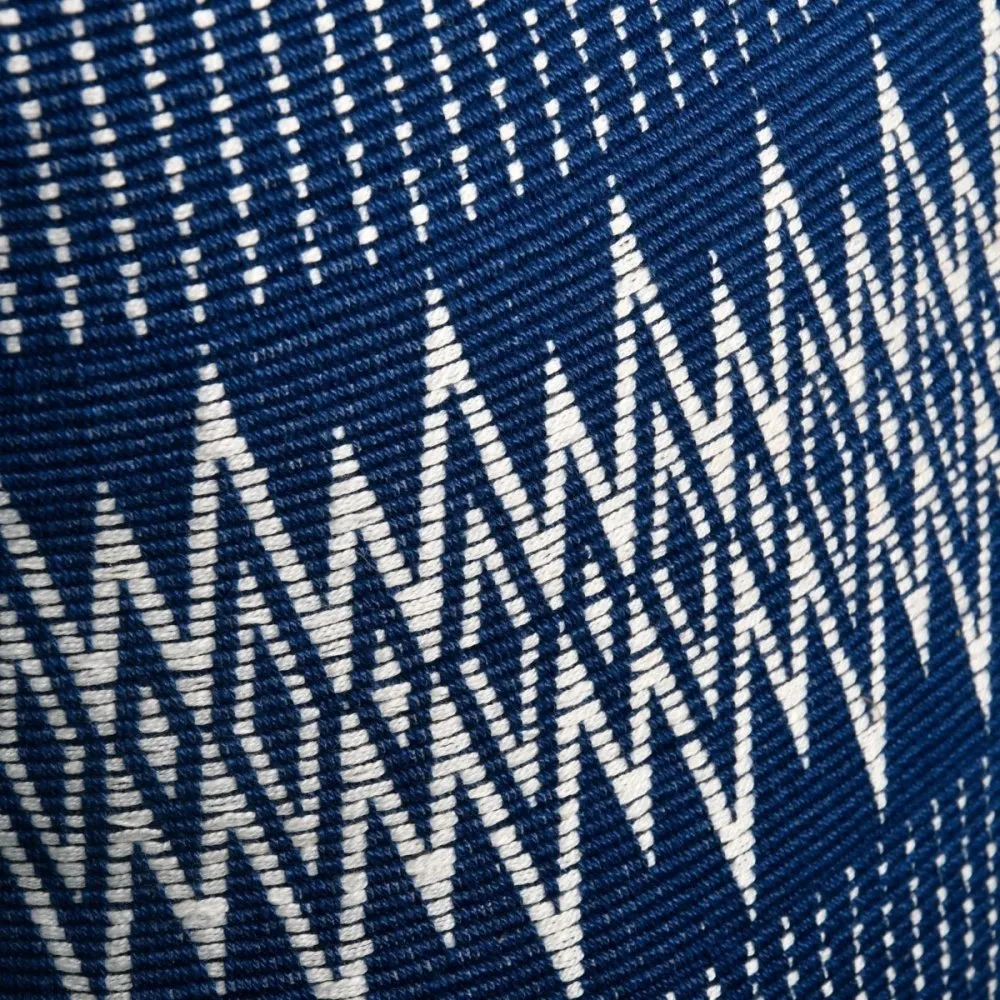 Indigo & White Patterned Handwoven Cushion Cover