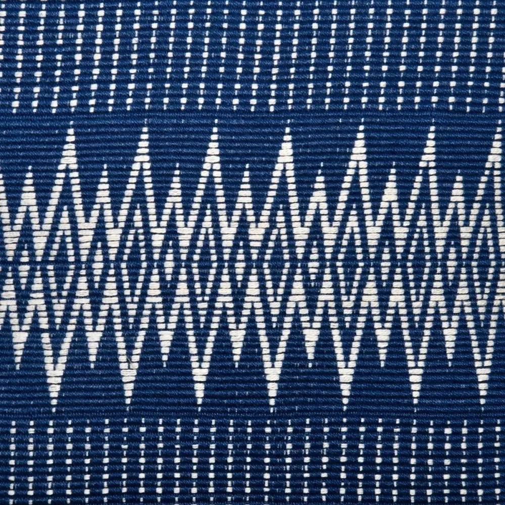 Indigo & White Patterned Handwoven Cushion Cover