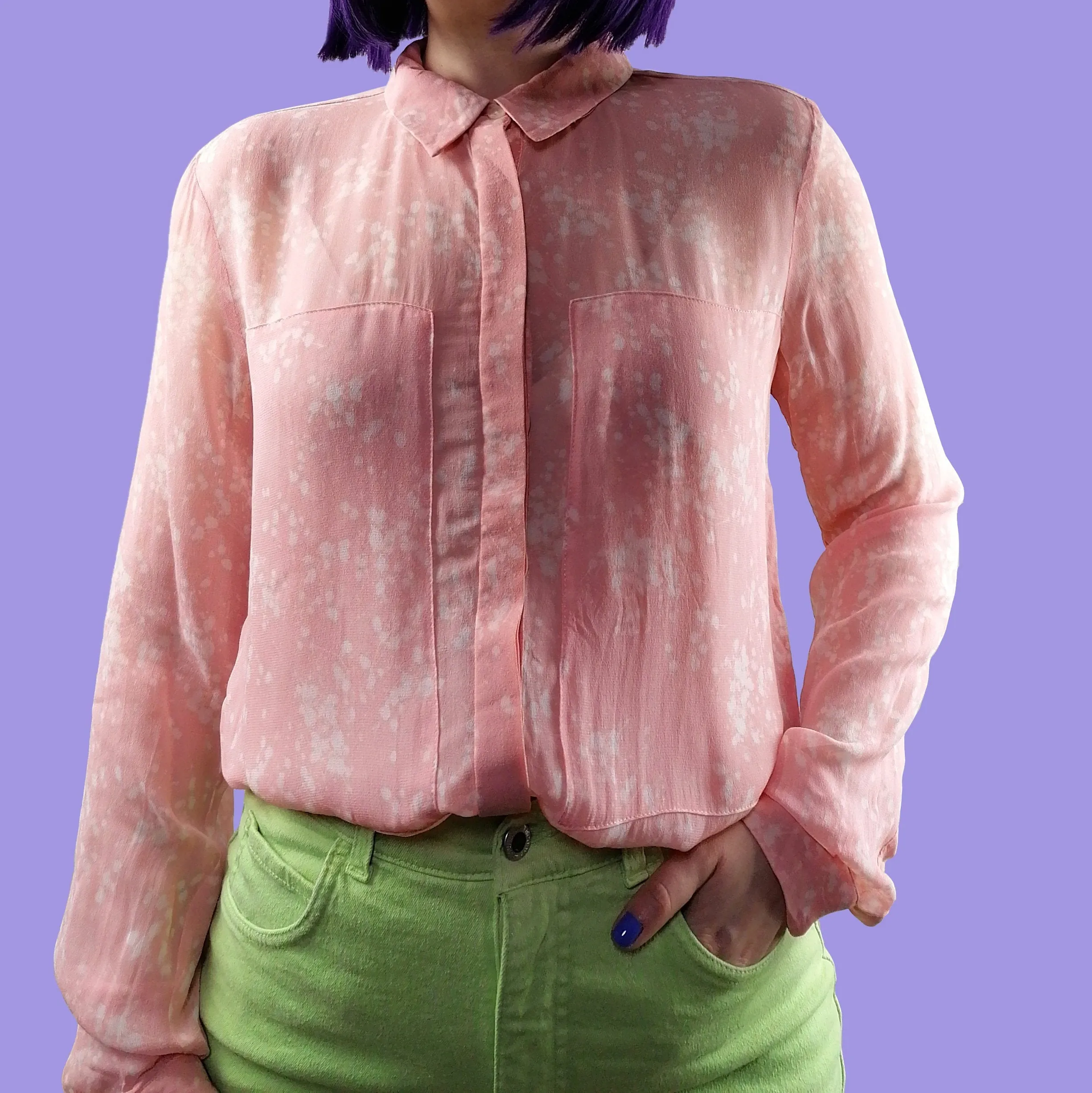 InWear Sheer Silk Pink Blouse