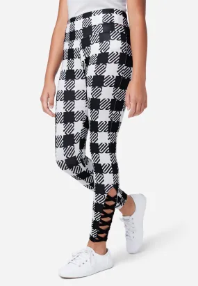 J Sport Patterned Lace-Up Full-Length Leggings