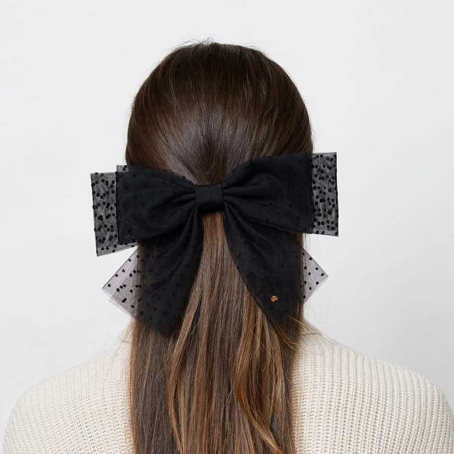 JET SWISS DOT SHEER BOW BARRETTE