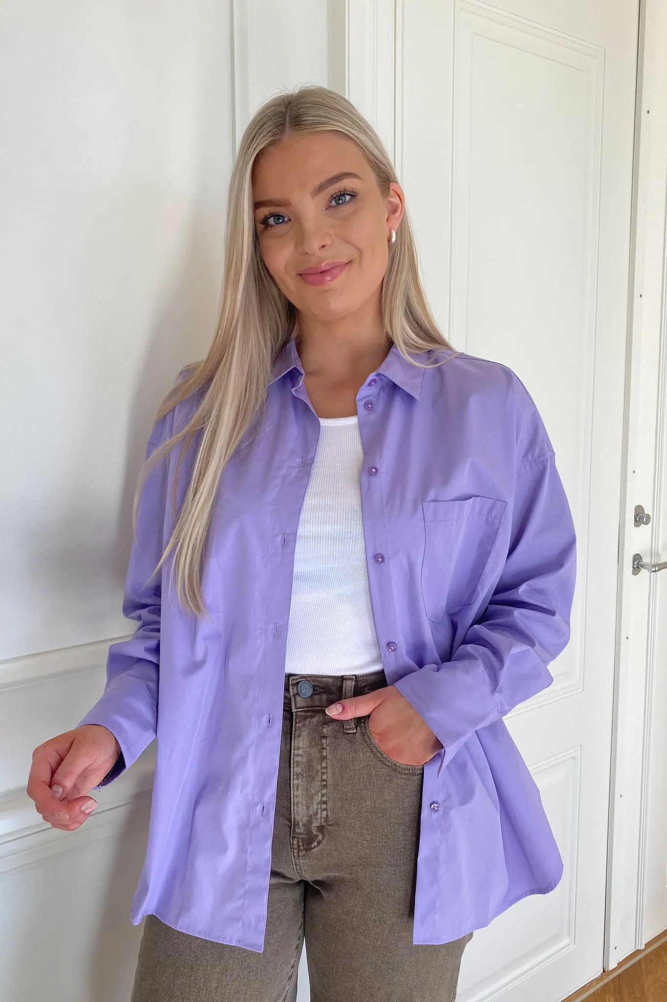 JXJamie Oversized Skjorte - Lilla