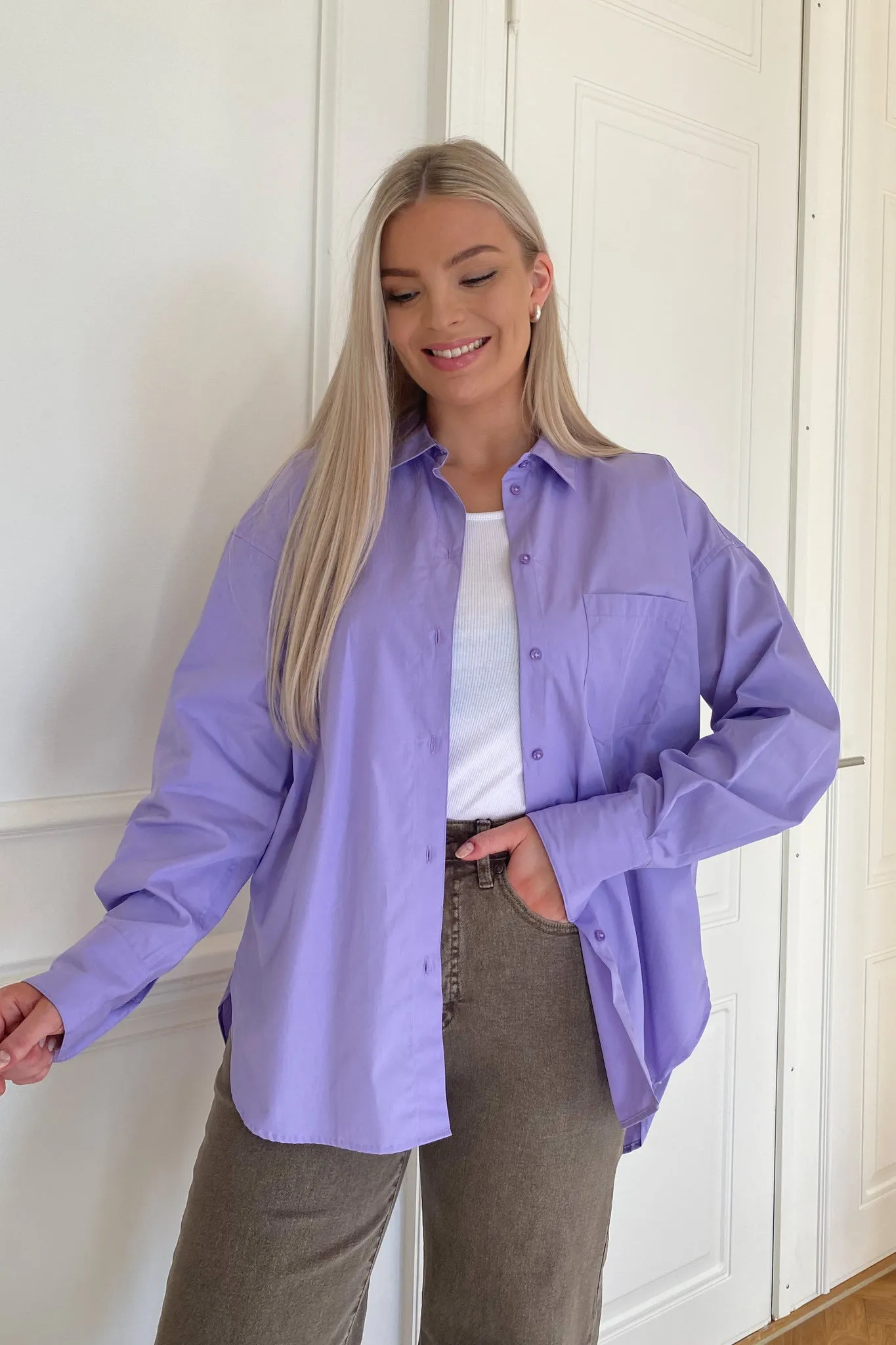 JXJamie Oversized Skjorte - Lilla