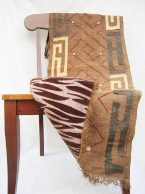 Kuba Reversible Throw with Burgundy Zebra Print