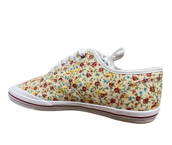 Le Coq Sportif girl's sneakers shoe with Grandville 1511035 patterned flowers