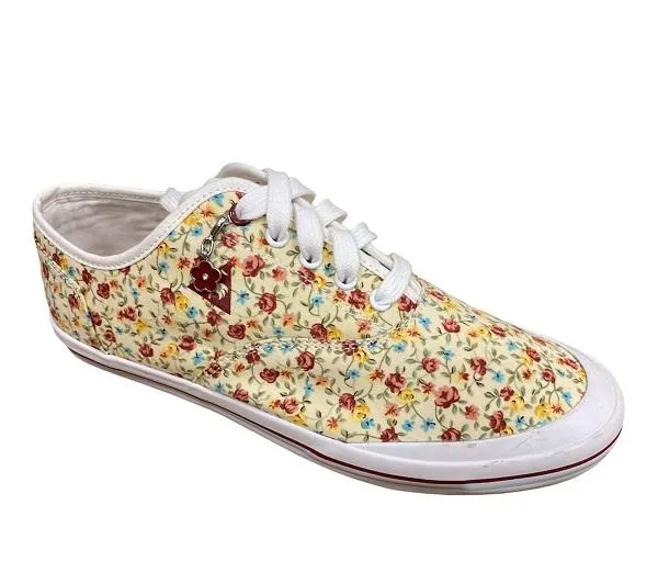 Le Coq Sportif girl's sneakers shoe with Grandville 1511035 patterned flowers