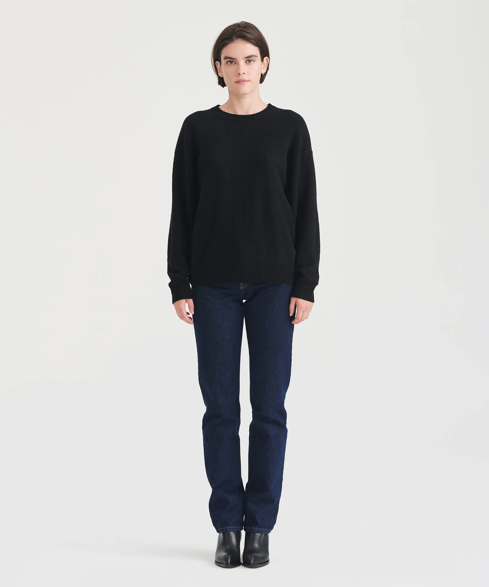 Lightweight Reversible Cashmere Crewneck Sweater