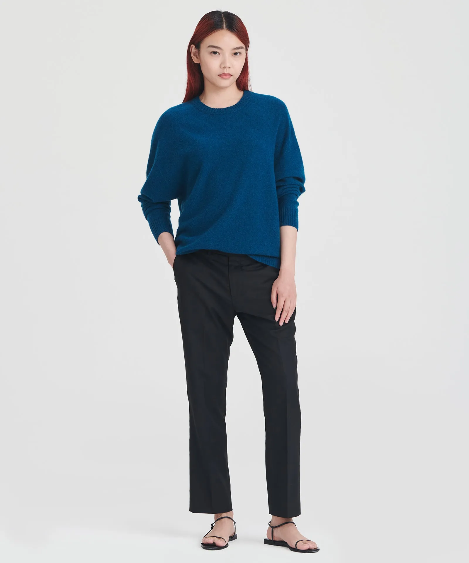 Lightweight Reversible Cashmere Crewneck Sweater