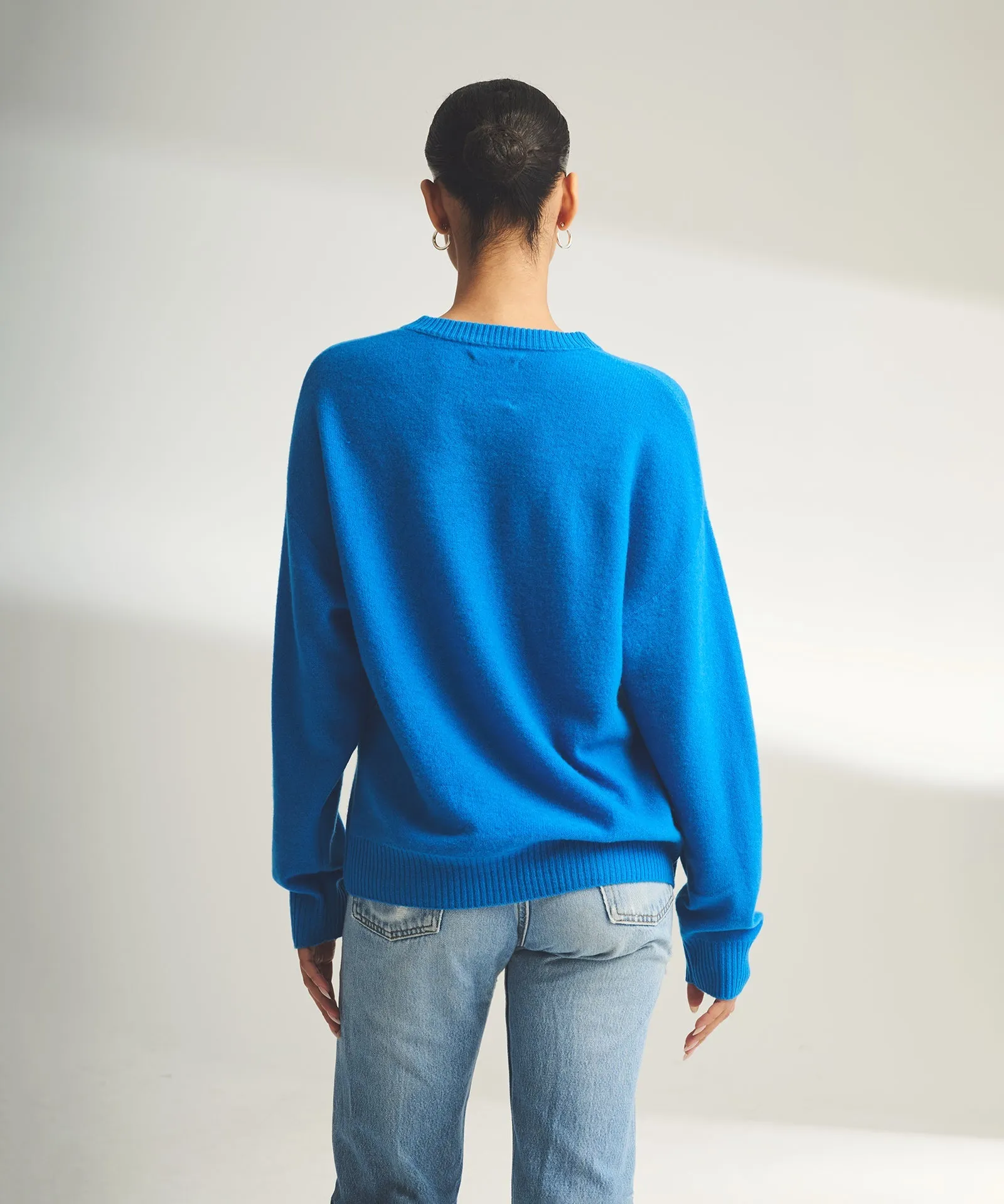 Lightweight Reversible Cashmere Crewneck Sweater