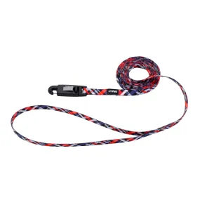 Li'l Pals Patterned Dog Leash with E-Z Snap Red and Grey Plaid