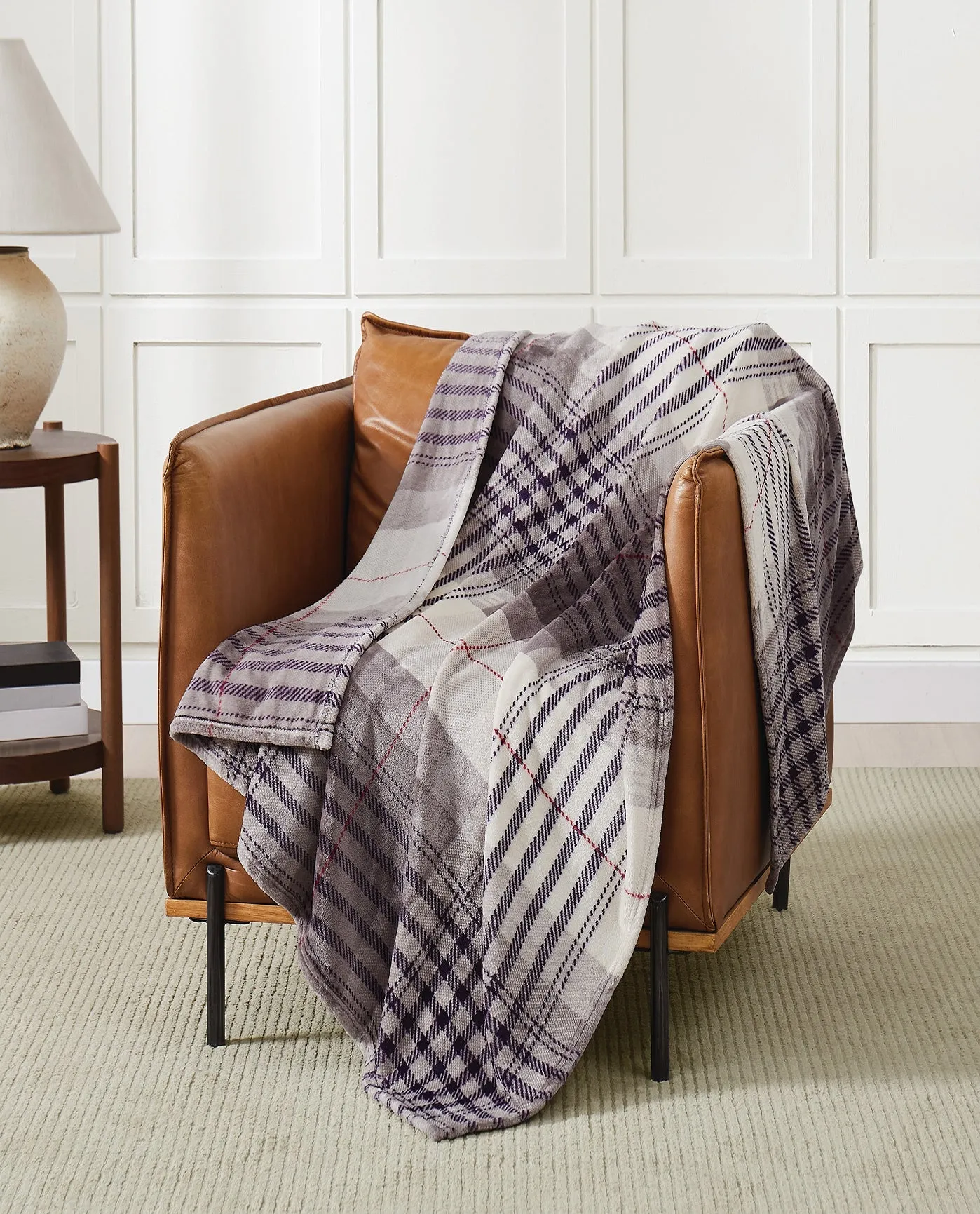 LONDON FOG SIGNATURE PLAID THROW