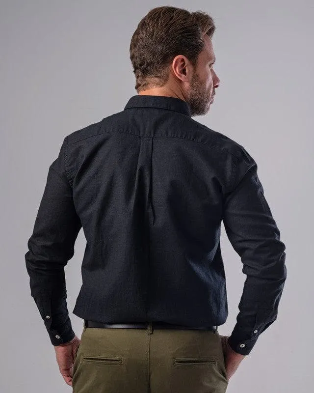 LONG SLEEVE PLAIN SHIRT - BLACK