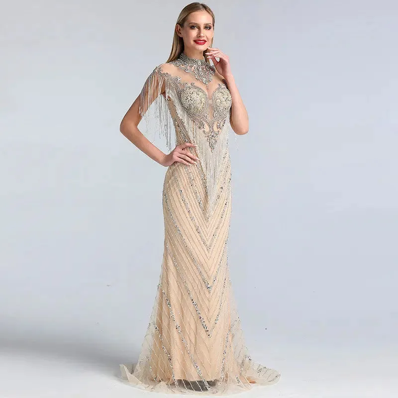 Lorraine Luxury Beading Tassel Evening Dress