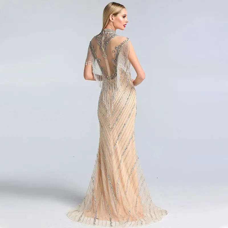 Lorraine Luxury Beading Tassel Evening Dress