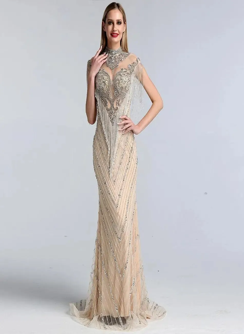 Lorraine Luxury Beading Tassel Evening Dress