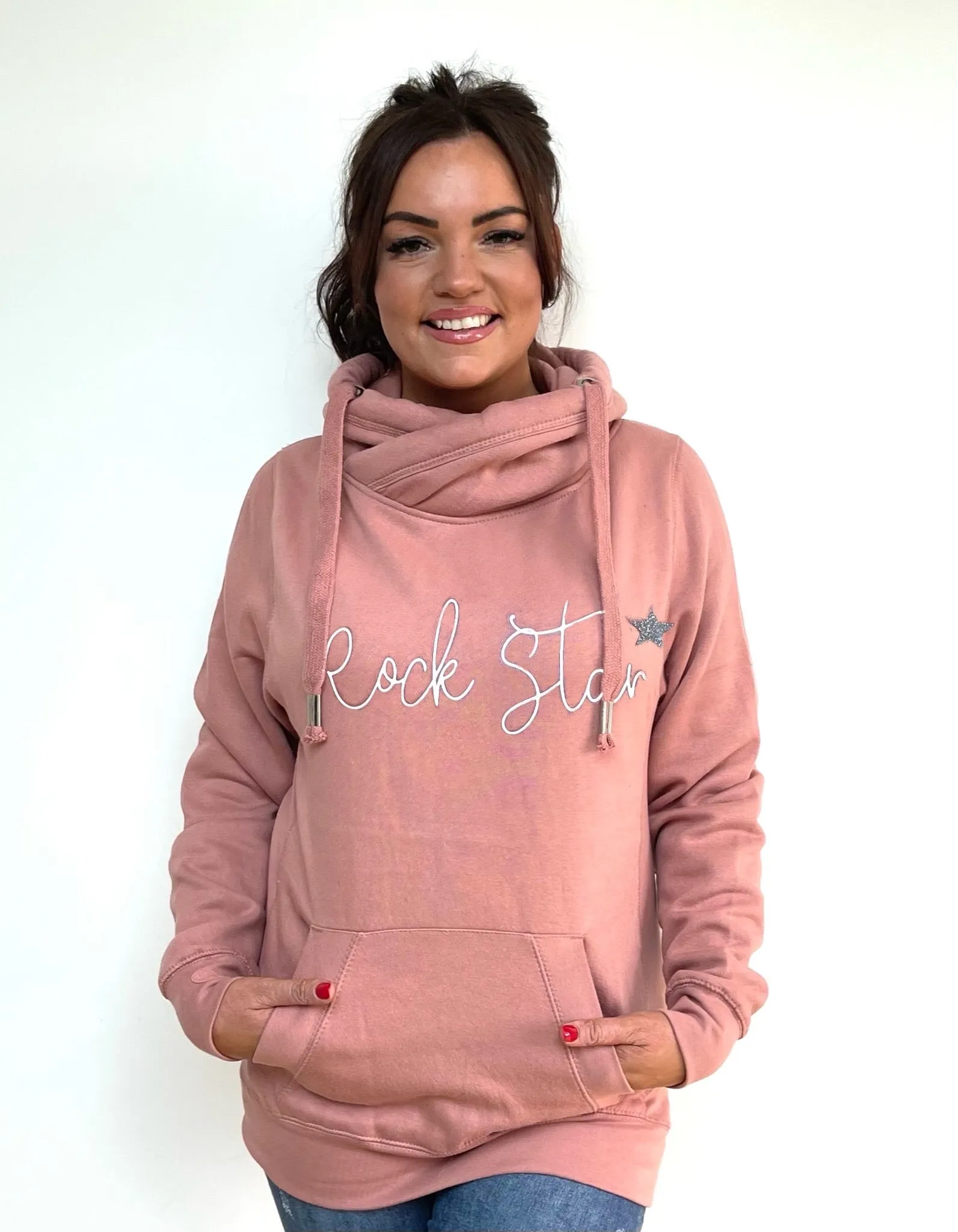 Luxury Cowl Neck Rock Star Hoodie - Sugar Poppy