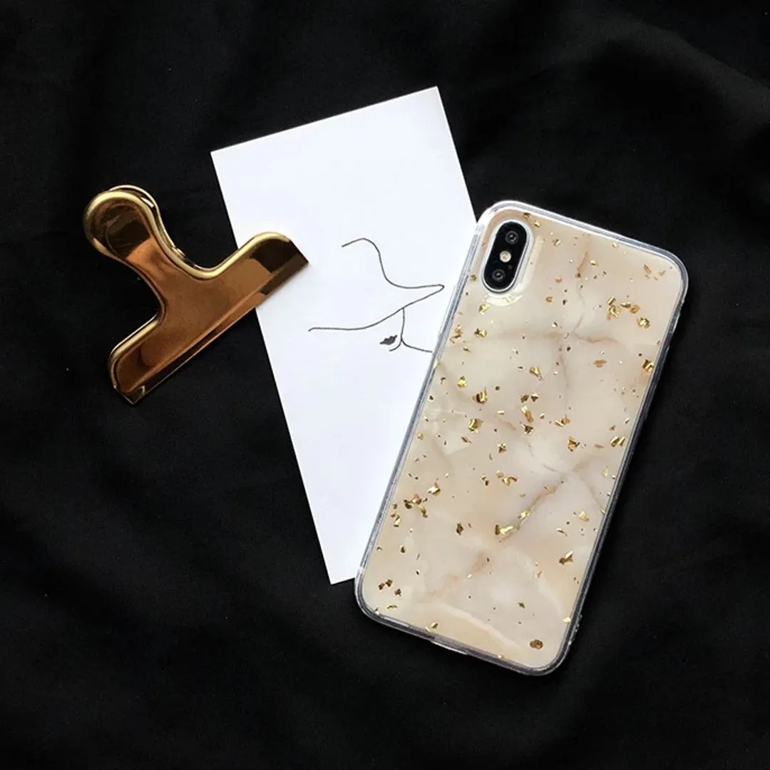 Luxury Gold Foil Bling Marble Case