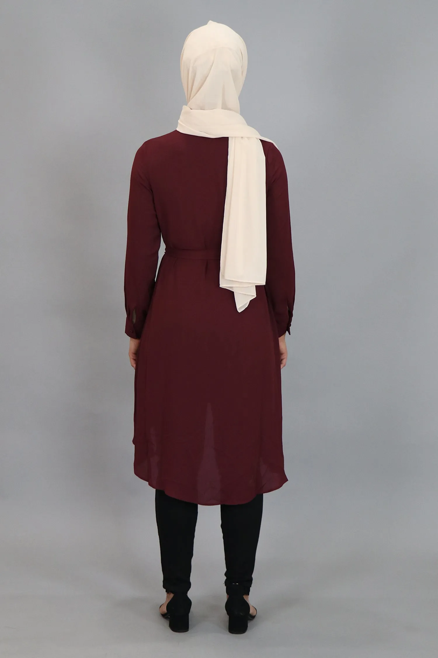 Mahogany Plain High Low Tunic