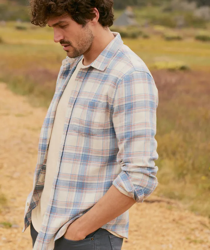 Marine Layer LS Classic Plaid Stretch Selvage Shirt-indigo plaid