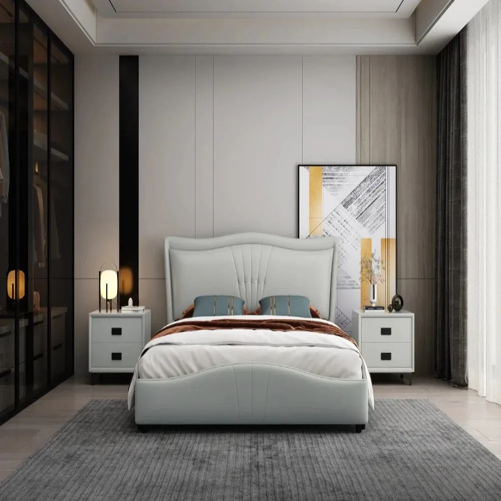 Masco Luxury Upholstered Bed In Leatherette