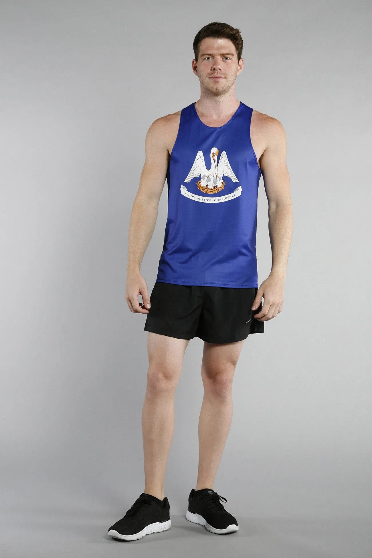 Men's Printed Singlet- Louisiana