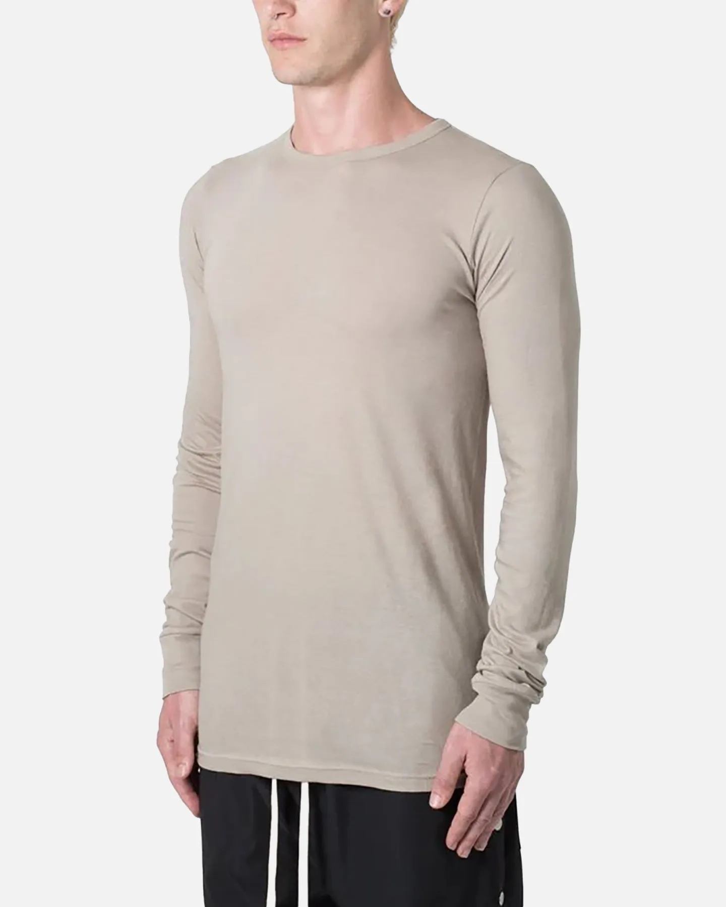 MNML Sheer Knit Jersey Long Sleeve T-Shirt Bone