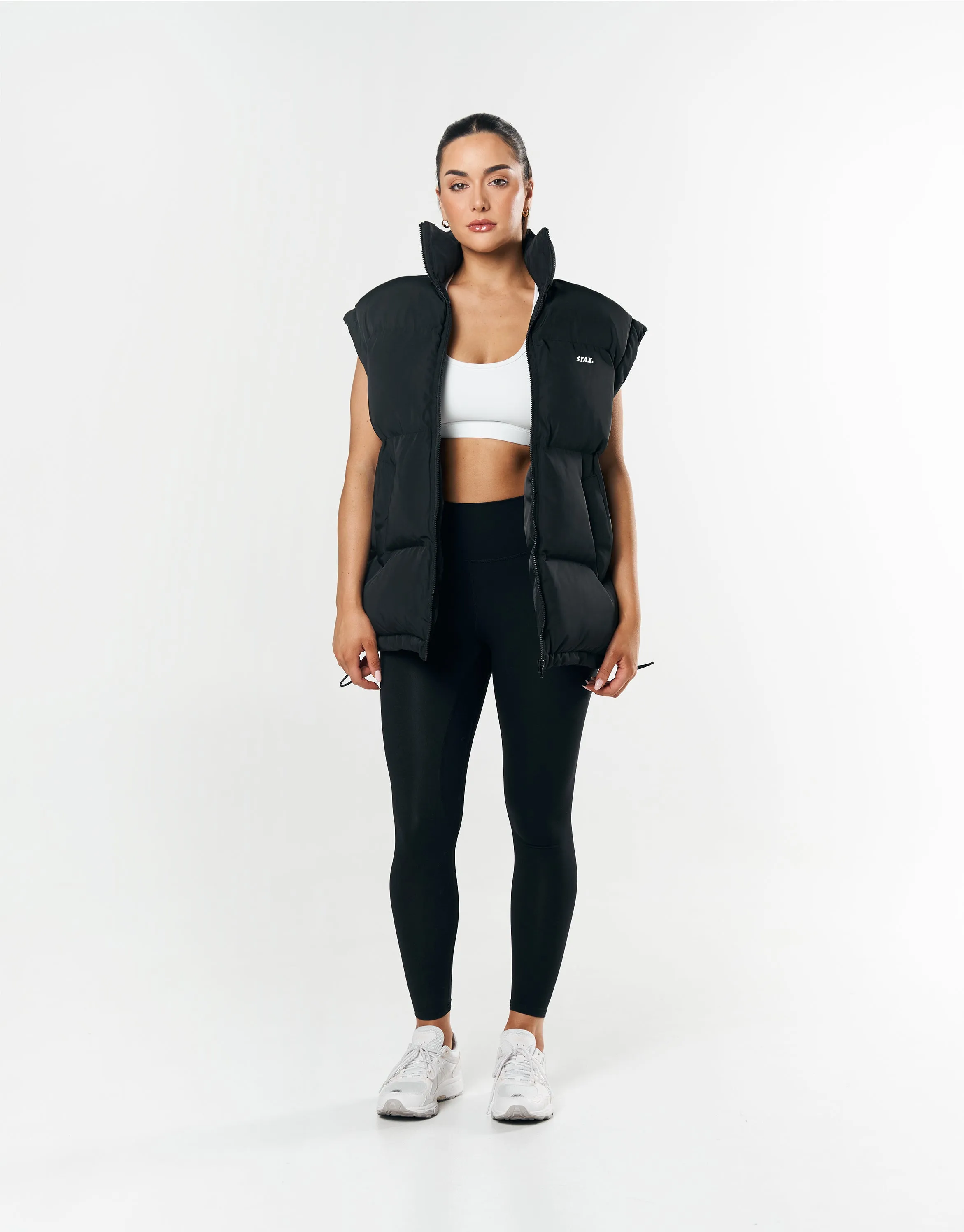 Oversized Sleeveless Puffer - Black