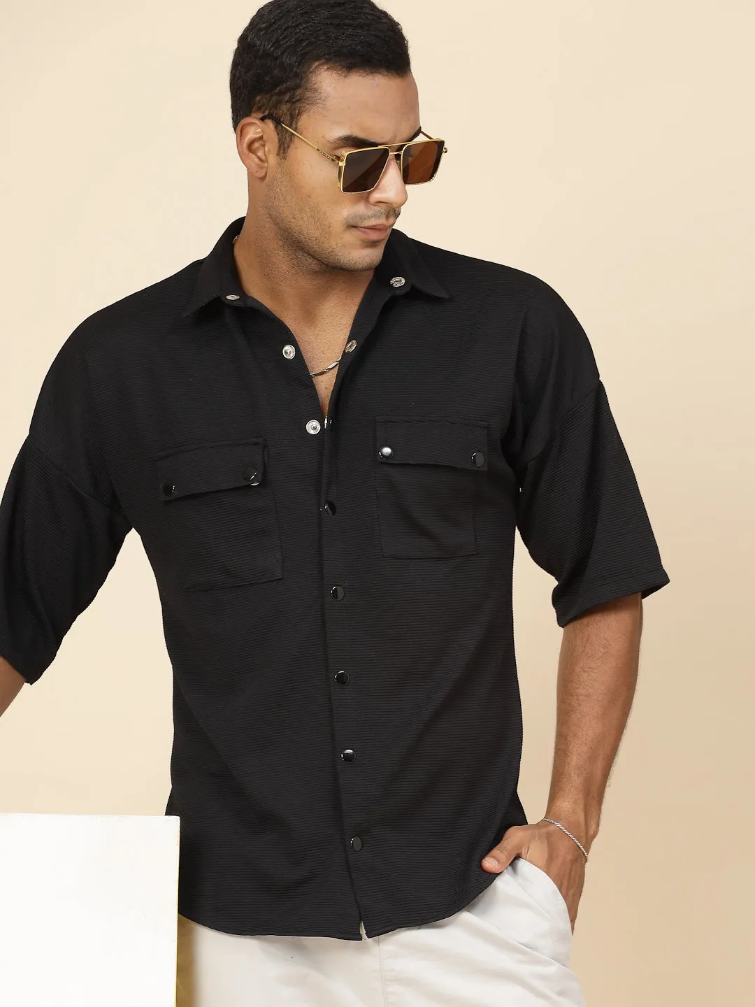 Oversized Utility Polyester Shirt