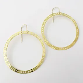 PATTERNED HOOPS Earrings in Gold