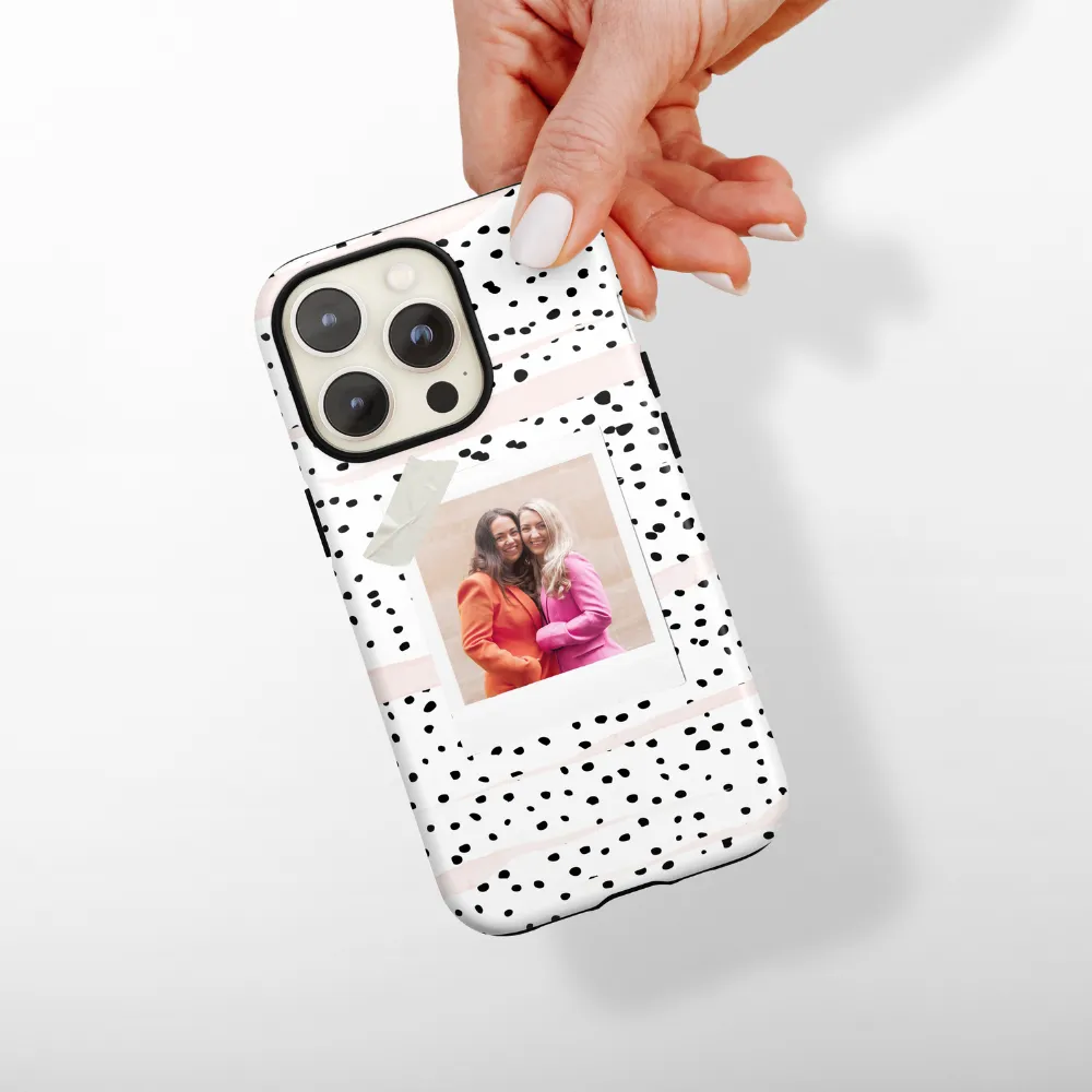 Patterned Personalised Polaroid Bestie Phone Case - Upload Your Photo