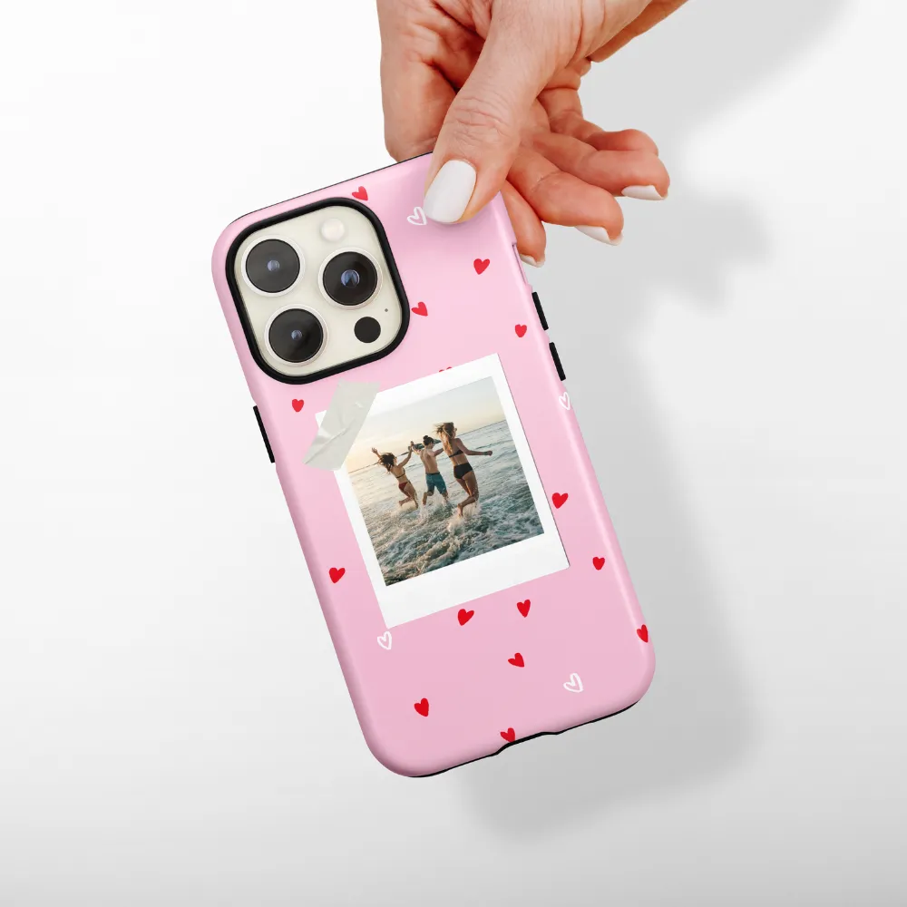 Patterned Personalised Polaroid Bestie Phone Case - Upload Your Photo