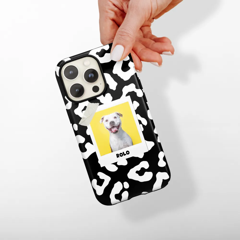 Patterned Personalised Polaroid Dog Phone Case - Upload Your Photo