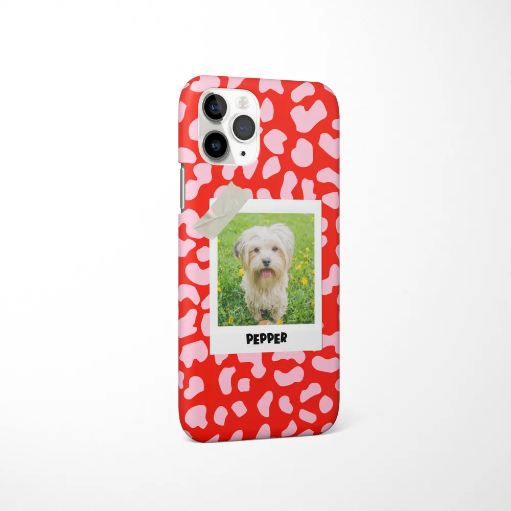 Patterned Personalised Polaroid Dog Phone Case - Upload Your Photo